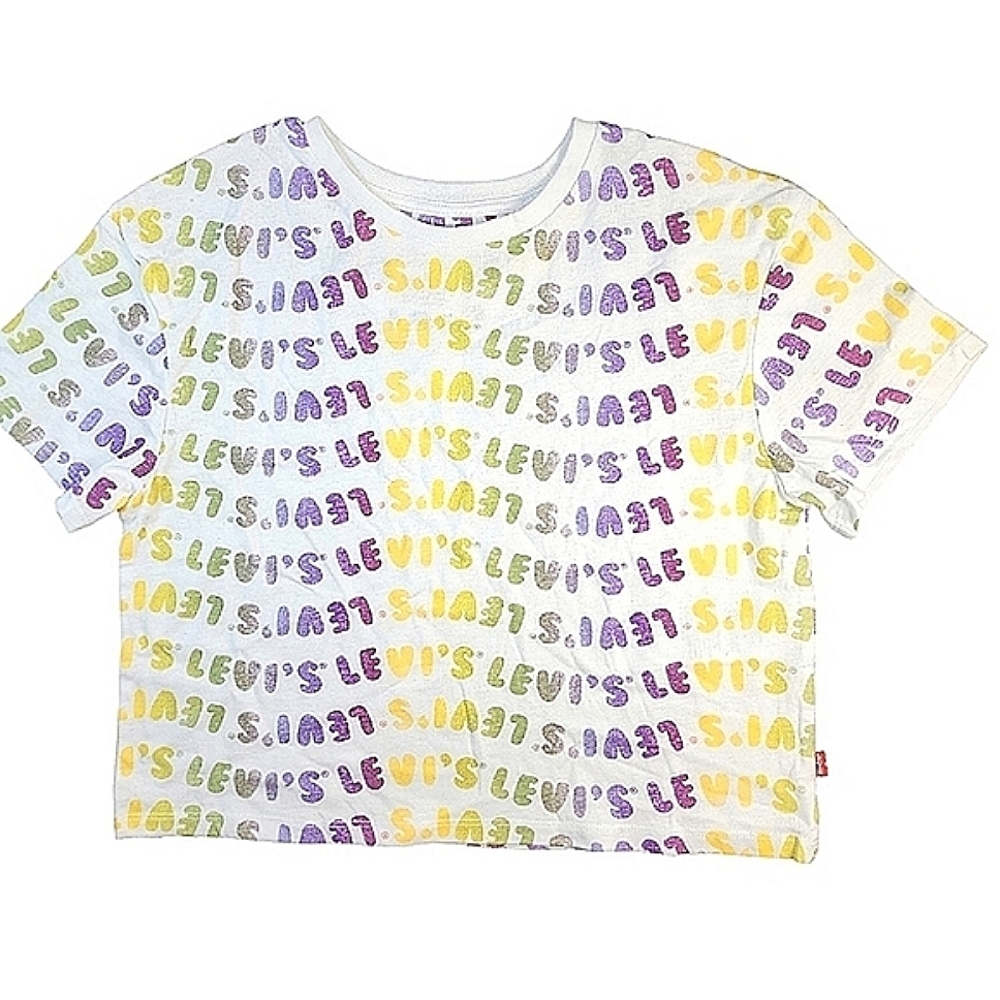 NWT Girl's Levi's Logo Boxy Crop Top Size Large